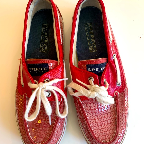 Sperry Shoes - Red Sequin Sperry Shoes Size 6 Women’s